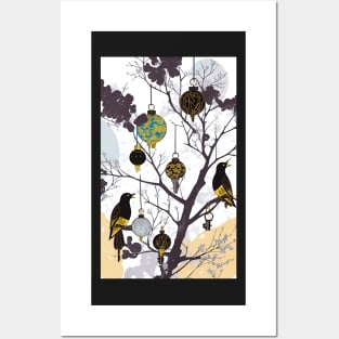 Digital Art by Ginette Things In Trees Series birds and ornaments Posters and Art